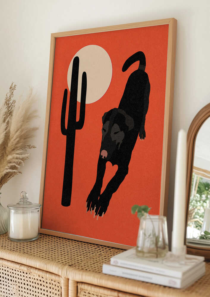 Svart Ökenhund Poster