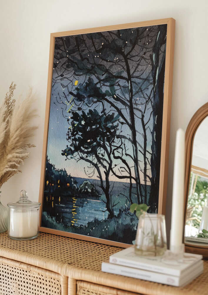 Magisk Natrefleksioner Plakat