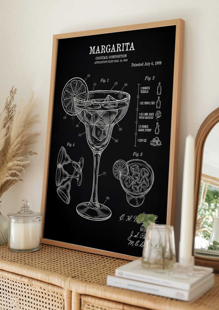 Margarita Cocktail Patent Poster
