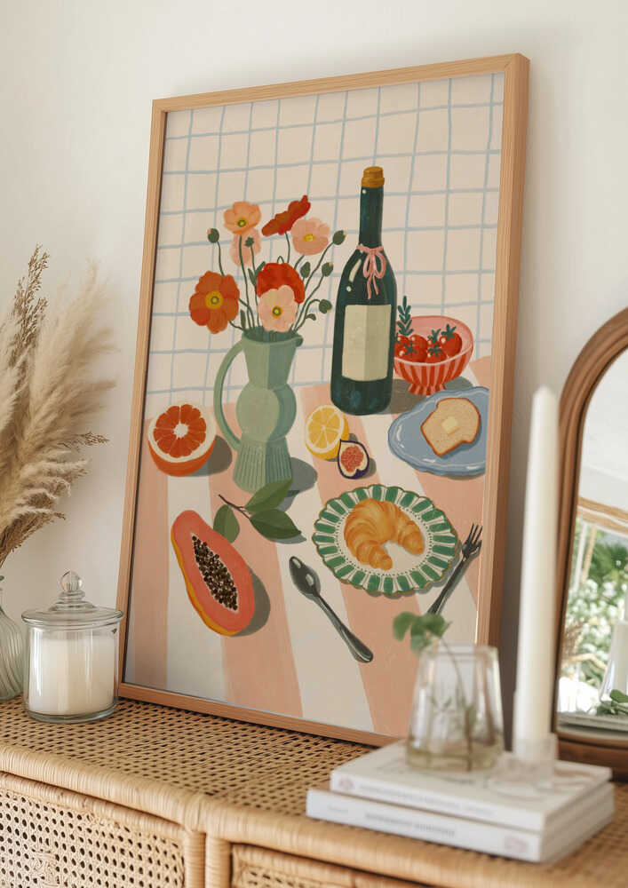 Färgglad frukost: Stilleben Poster