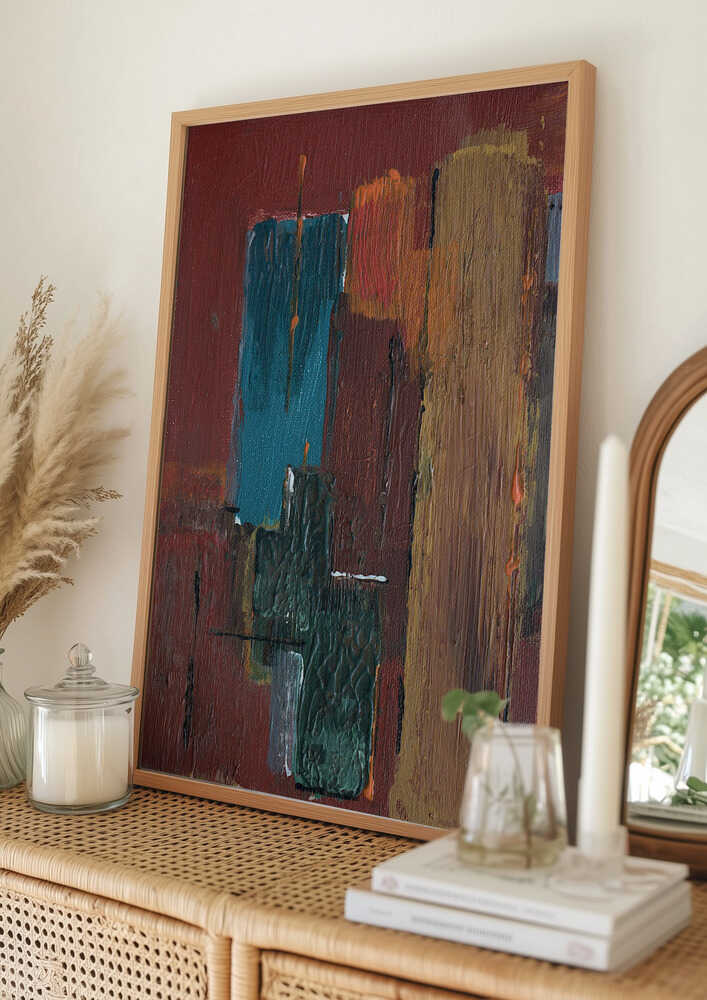 Abstract Earthy Blocks Poster
