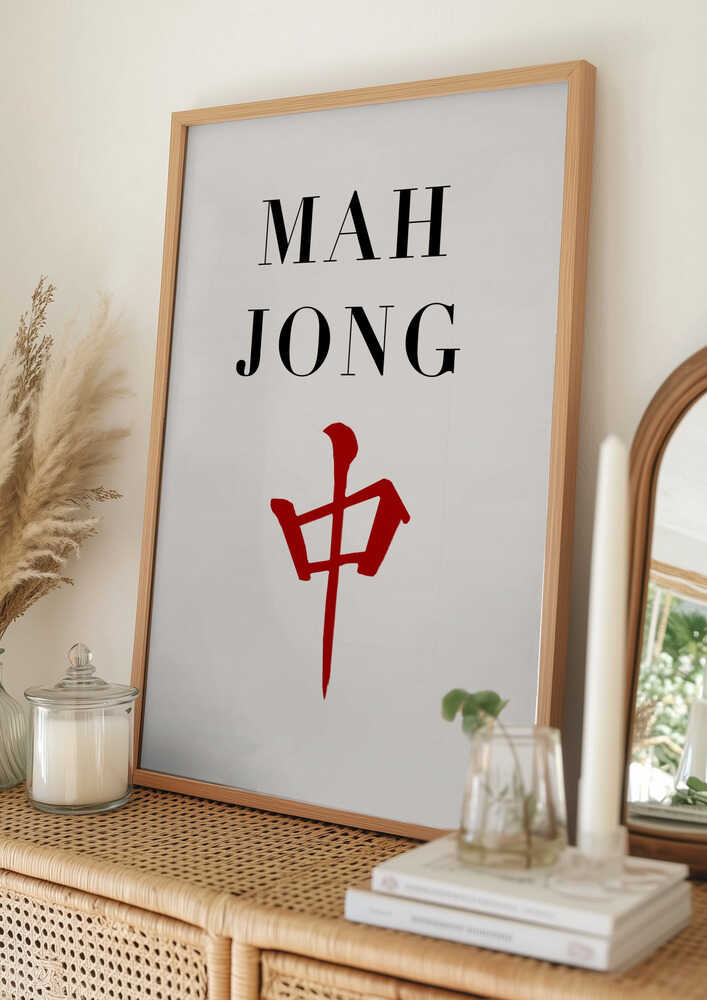 Mahjong Red Dragon Tile Poster