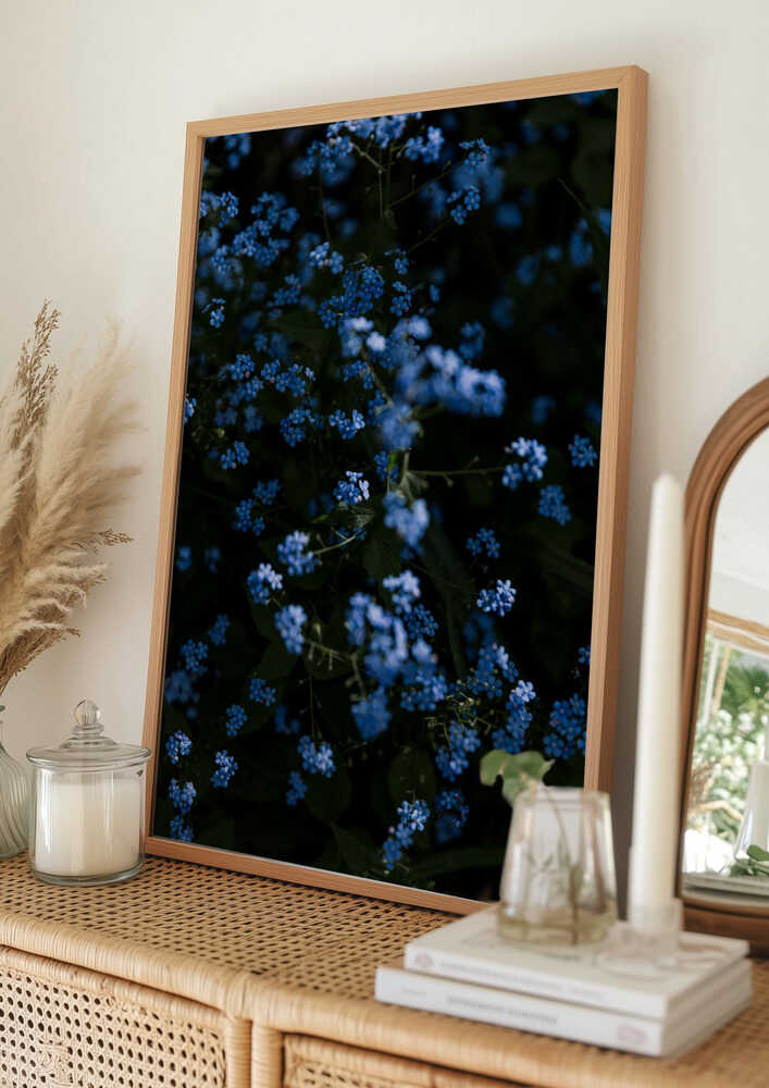 Lugna blå blommor Poster