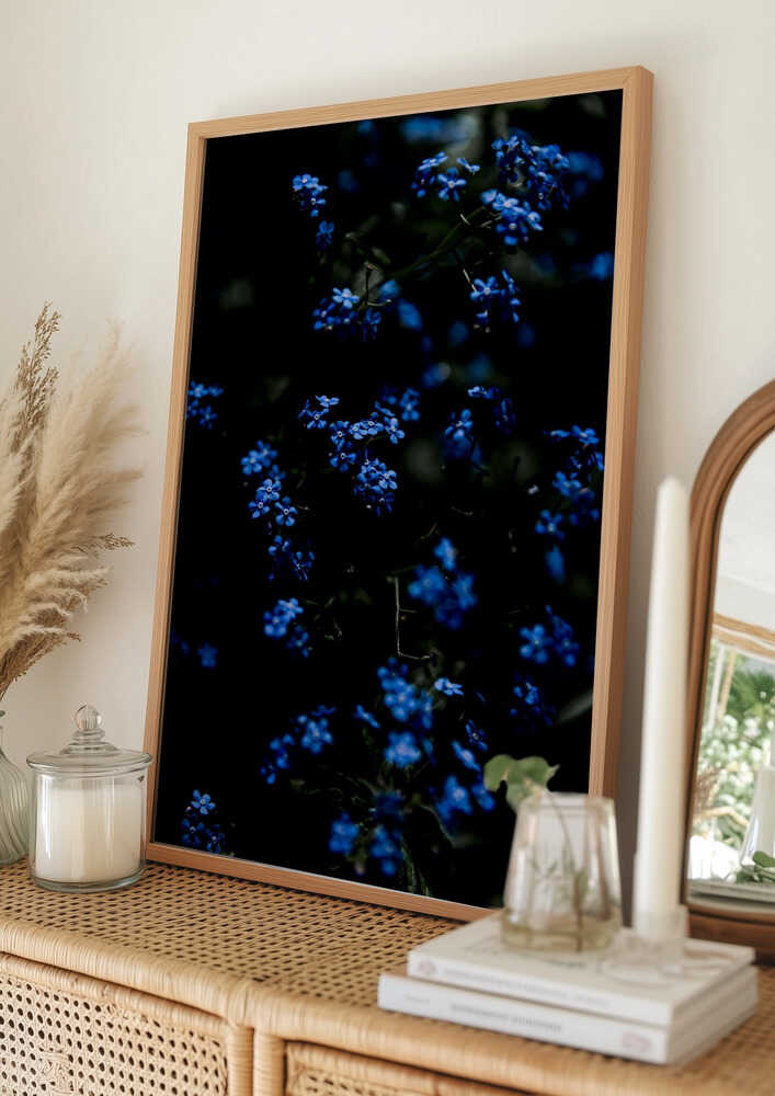 Midnattsblå Blommor Poster