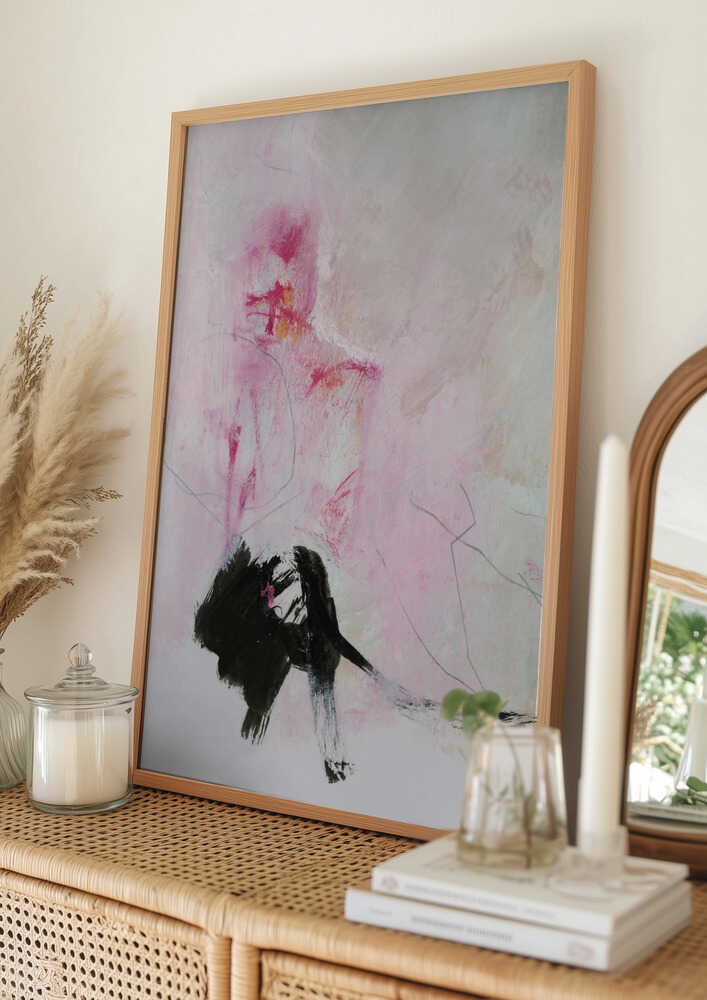 Abstrakt i rouge och svart Poster