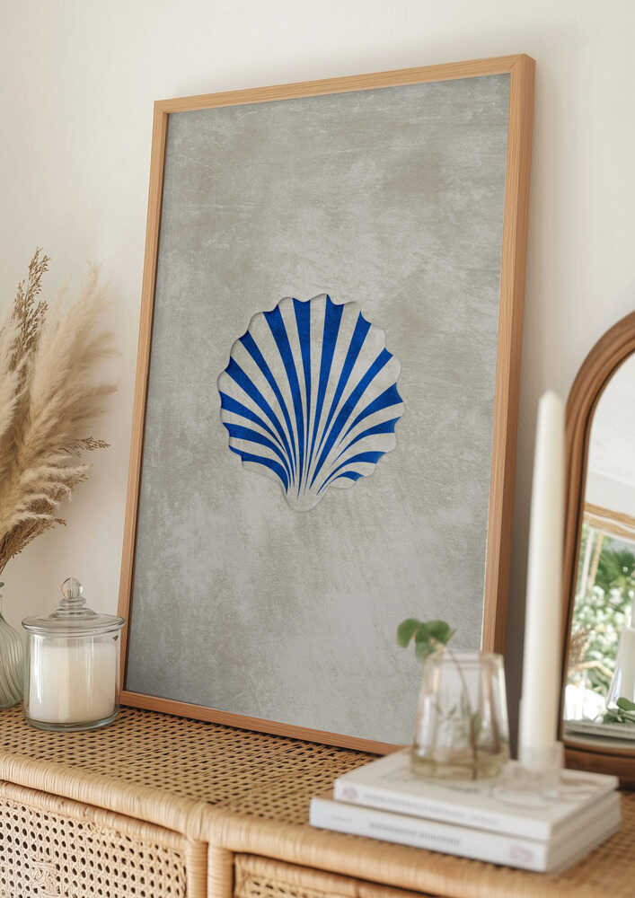 Blue Striped Scallop Poster