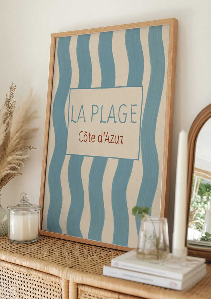 Côte d'Azur Beach Stripes Poster