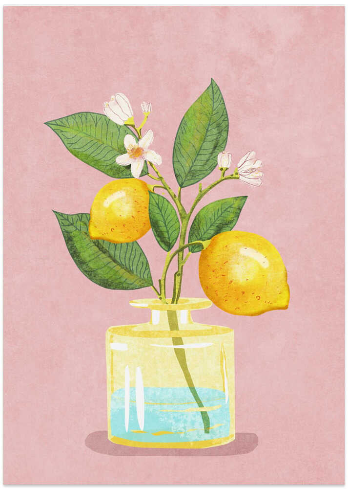 Citronbukett i vas poster