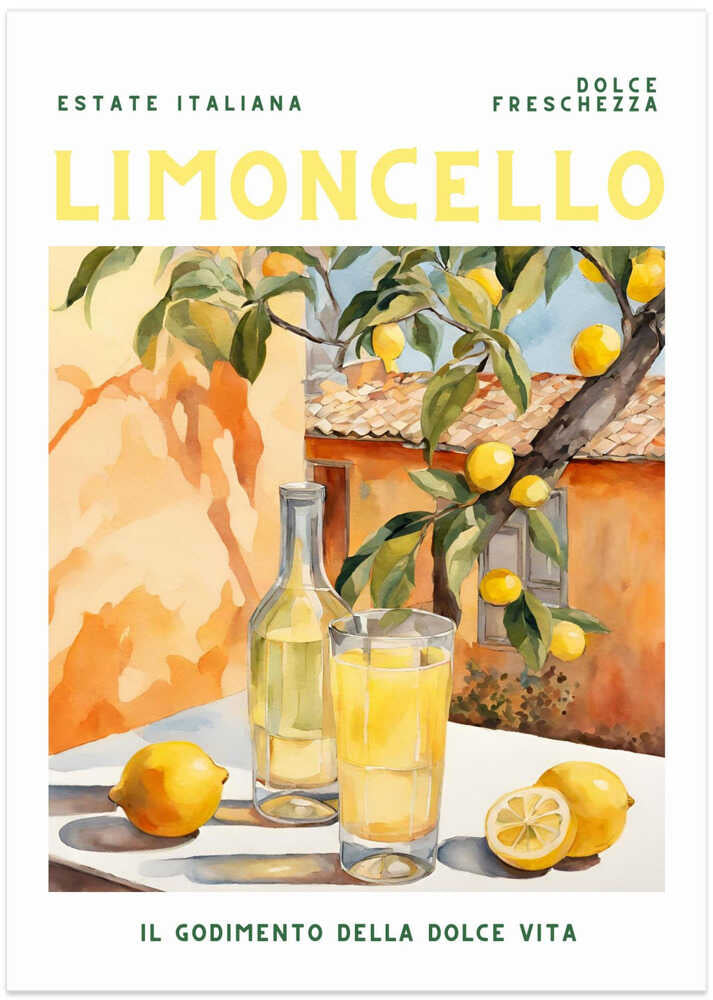 Limoncello, Akvarell, Färsk