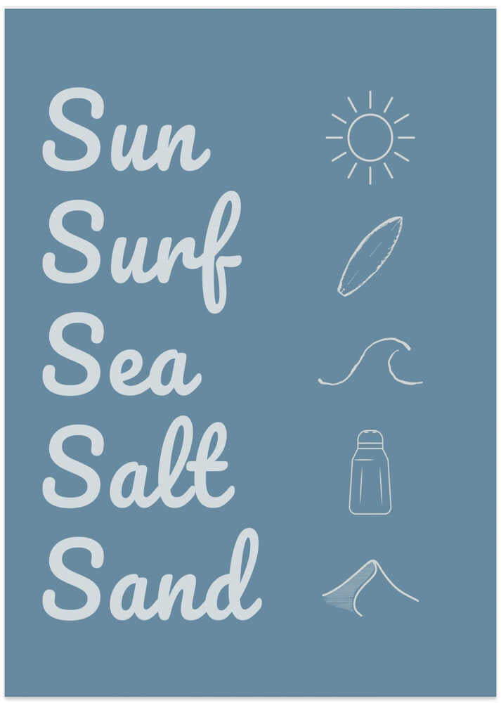 Sun Surf Sea Salt Sand Dark Blue