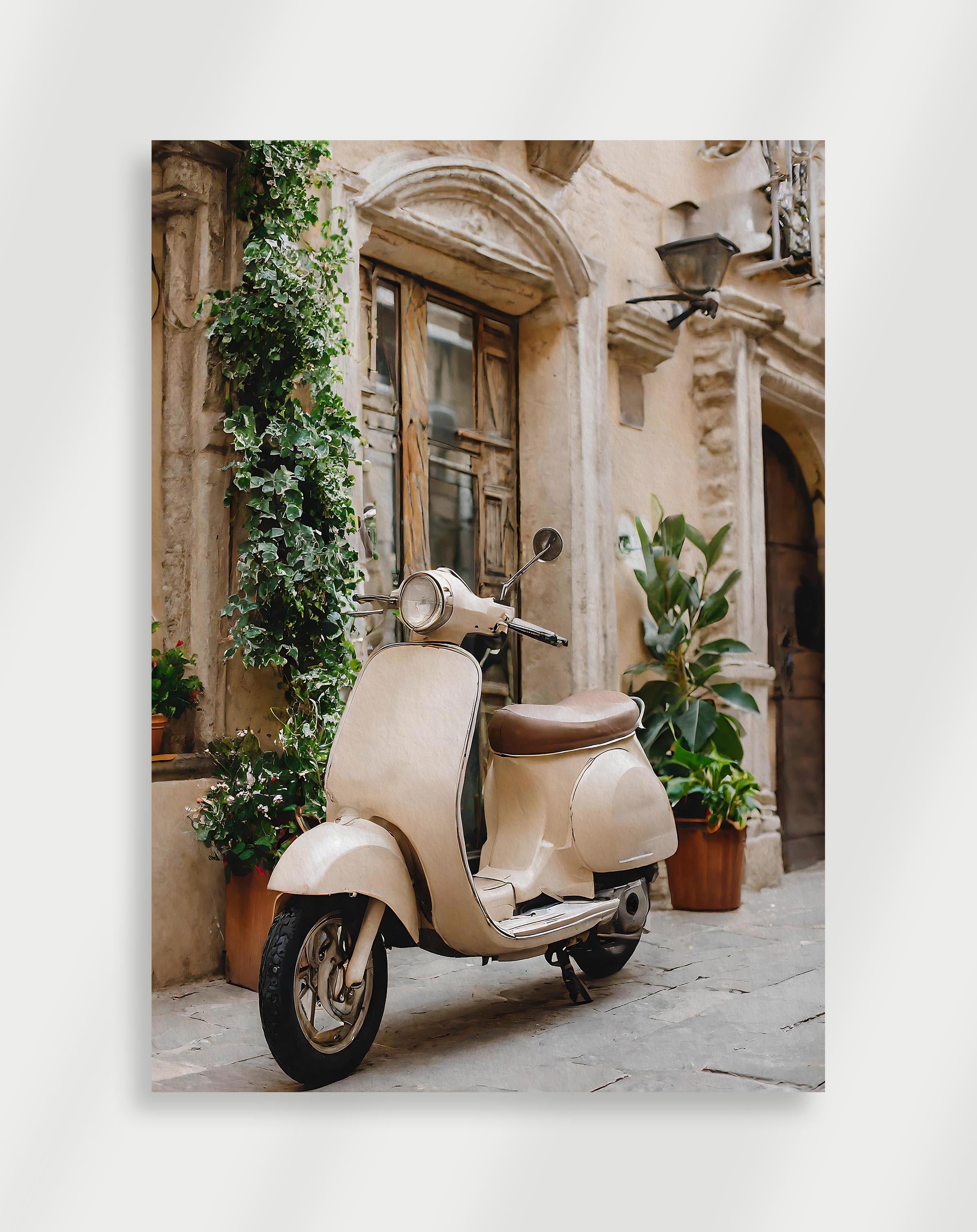 Beige scooterplakat