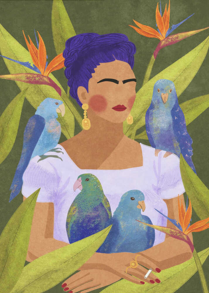 Frida and birds Poster