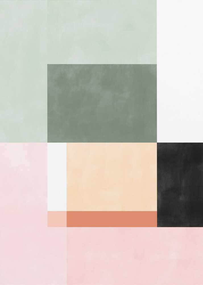 Abstrakt komposition med geometriska former Poster