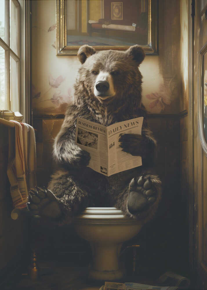 Björn läser tidning Poster