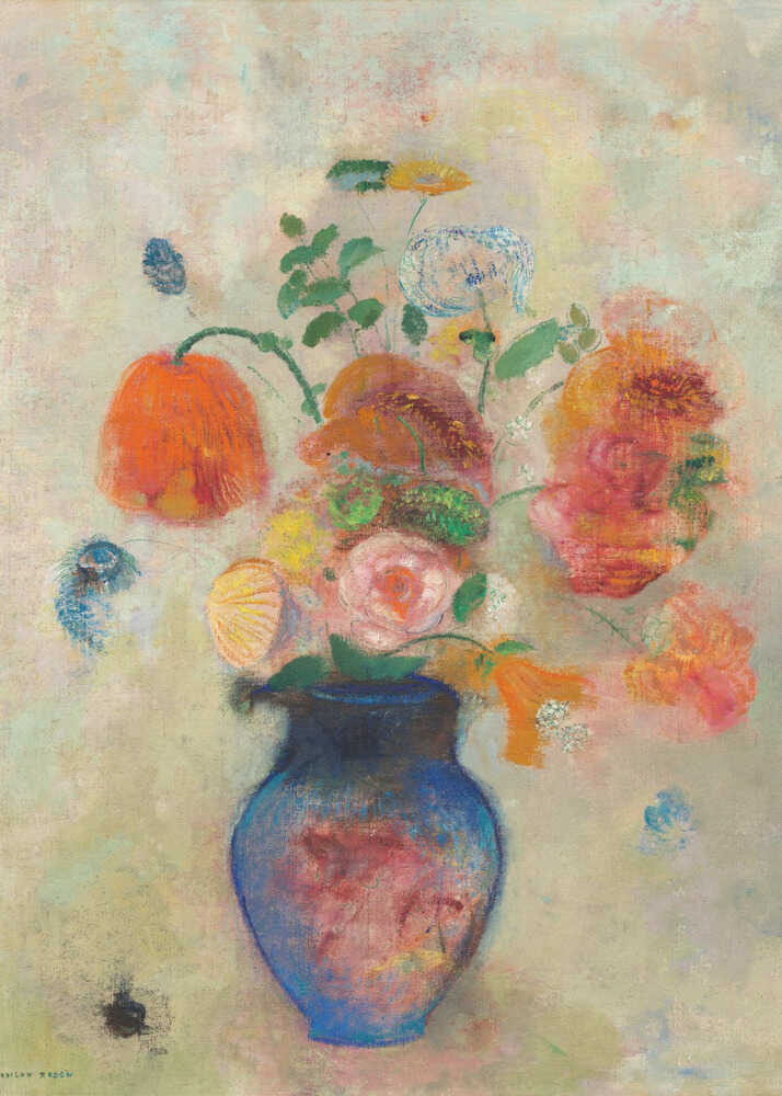 Stor vas med blommor Poster