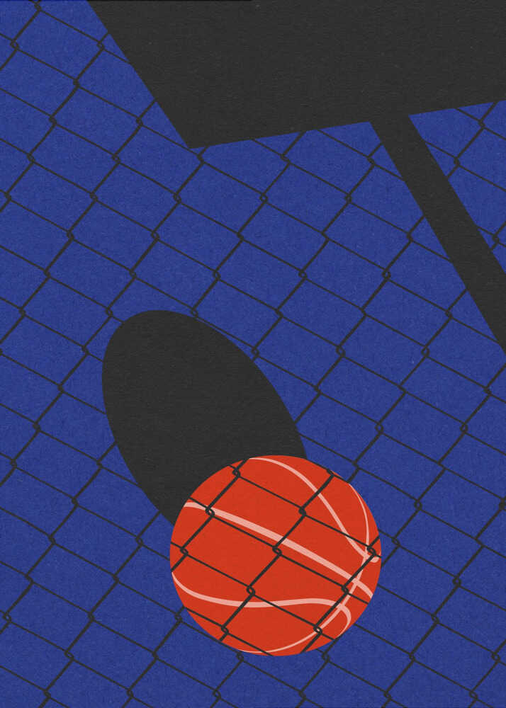Basketplan på bakgården Poster