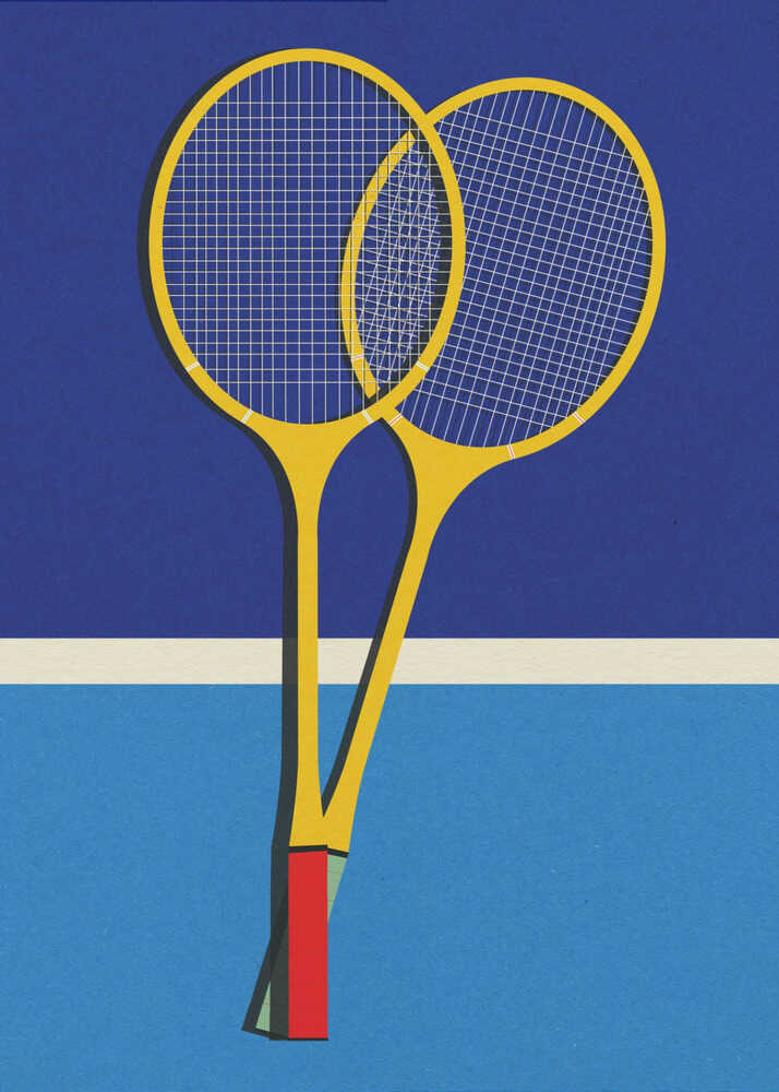 Badmintonracketar i trä Poster