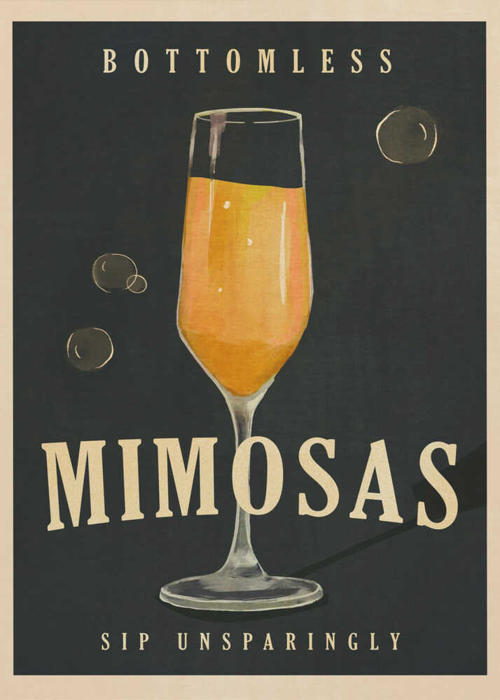 Bottenlösa Mimosa Art Déco Cocktailbar Konst Poster