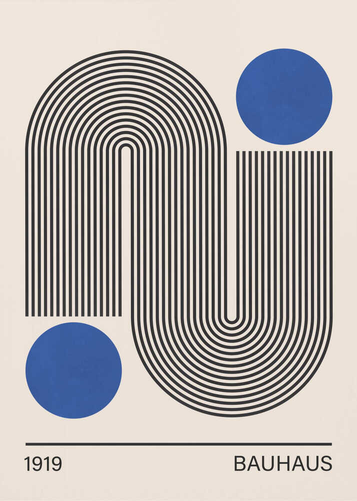 Modern Curves Blå Cirklar Poster