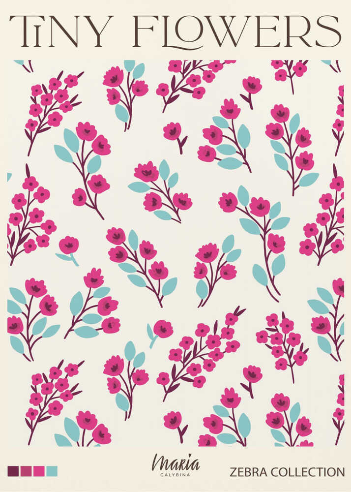 Små lyserøde blomster Plakat