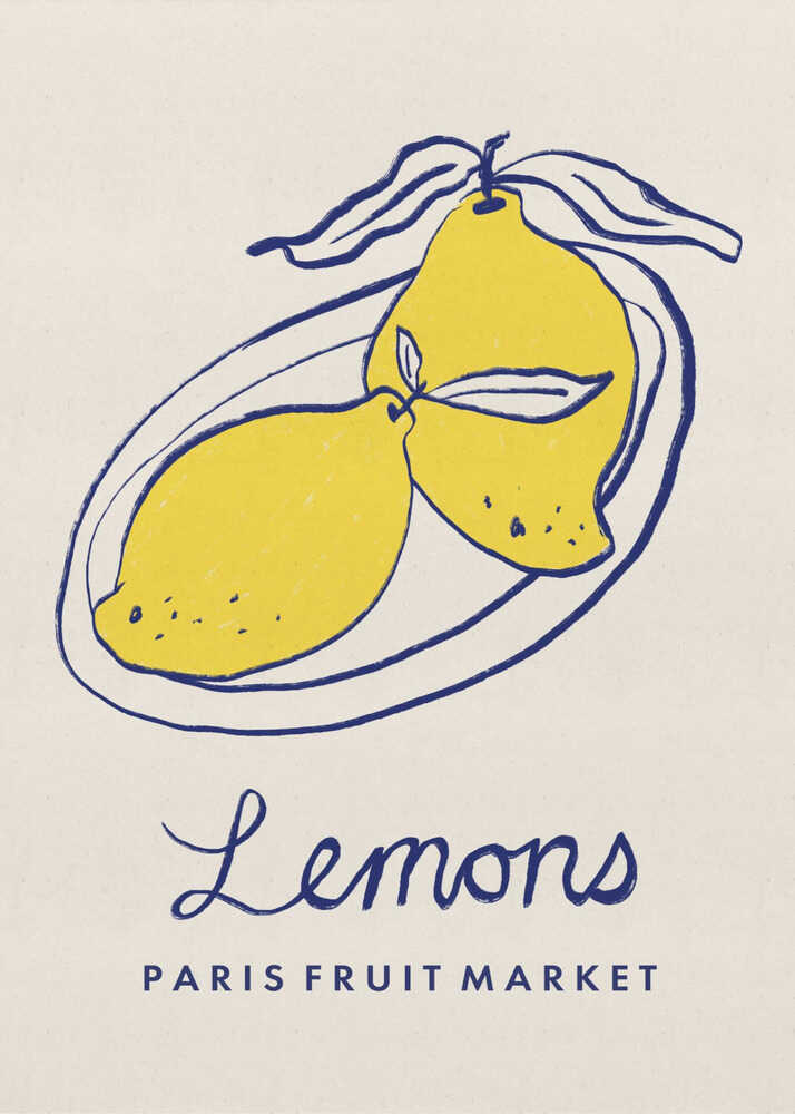 Paris Fruktmarknad Citroner Poster