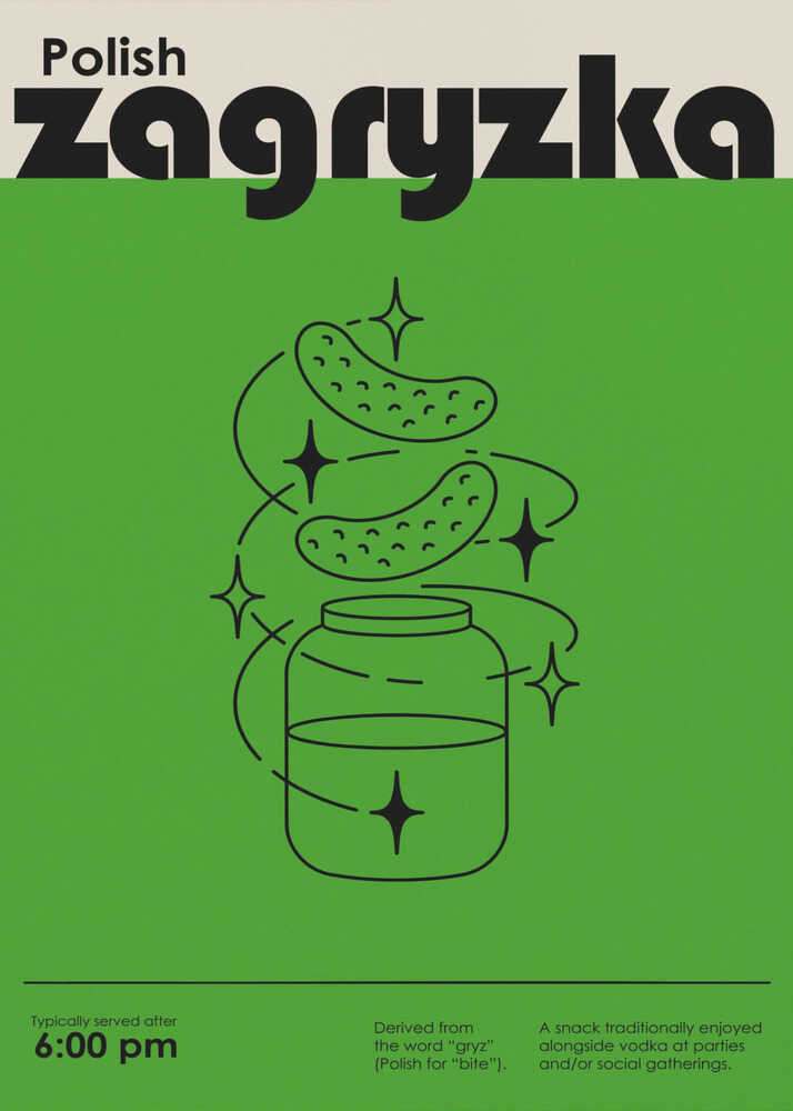 Grön polska snacks Poster