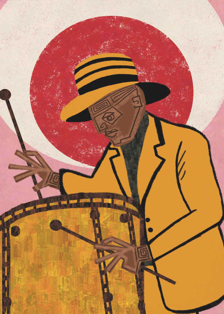 Stiliserad Jazztrummis Poster