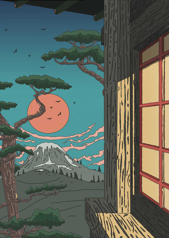 Japansk Bjergro Plakat