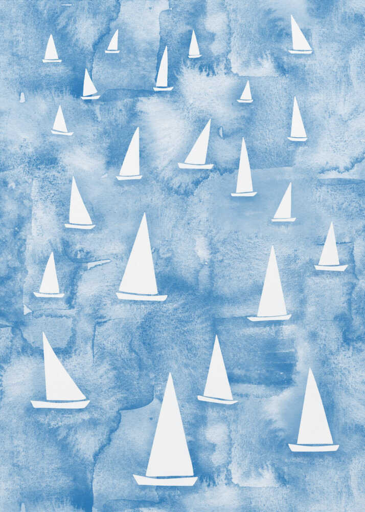 Vita segelbåtar Poster