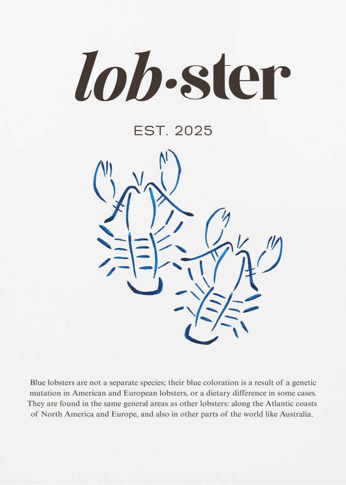 Elegant blå hummer Poster