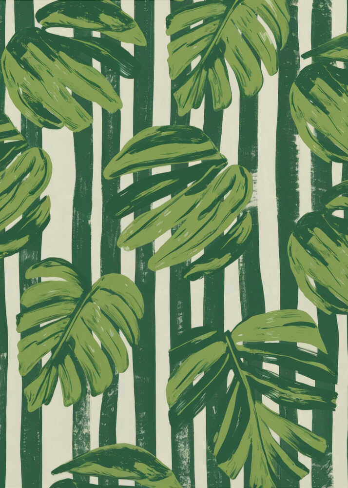 Monstera-blad ränder Poster