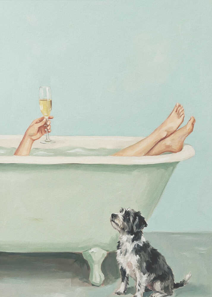 Prosecco i badkaret Poster