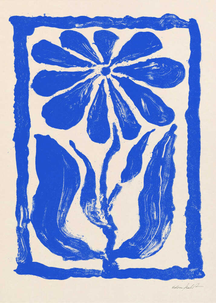 Blå blomster Poster