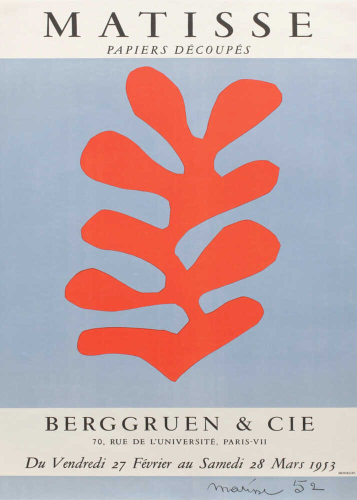 Colorful cut-out shapes in Matisse style from Papiers Découpés series