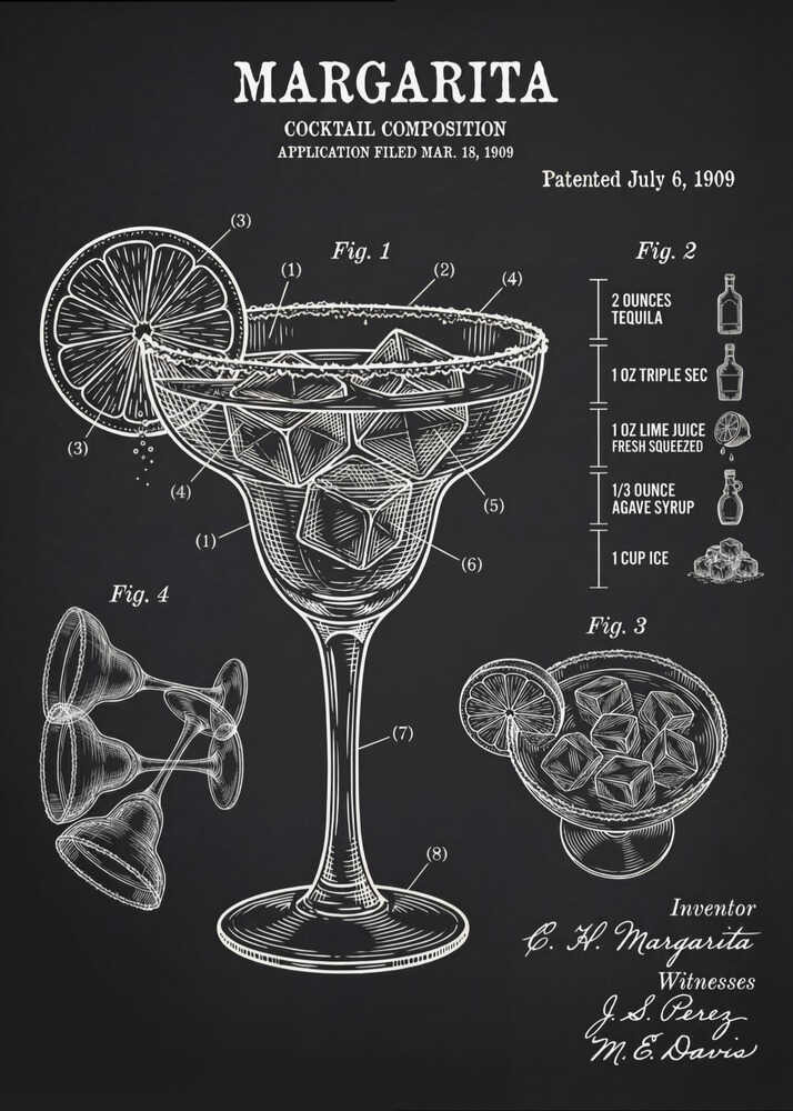 Margarita Cocktail Patentplakat