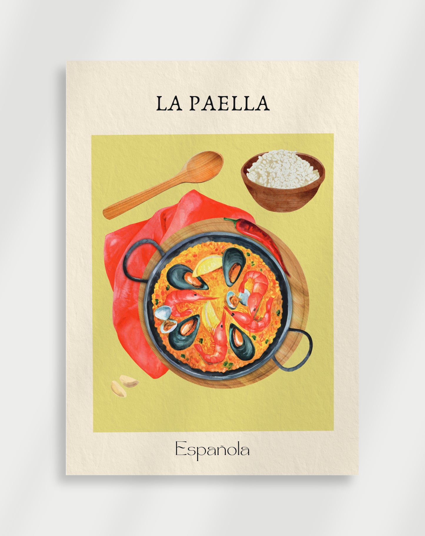 La Paella Mat Poster