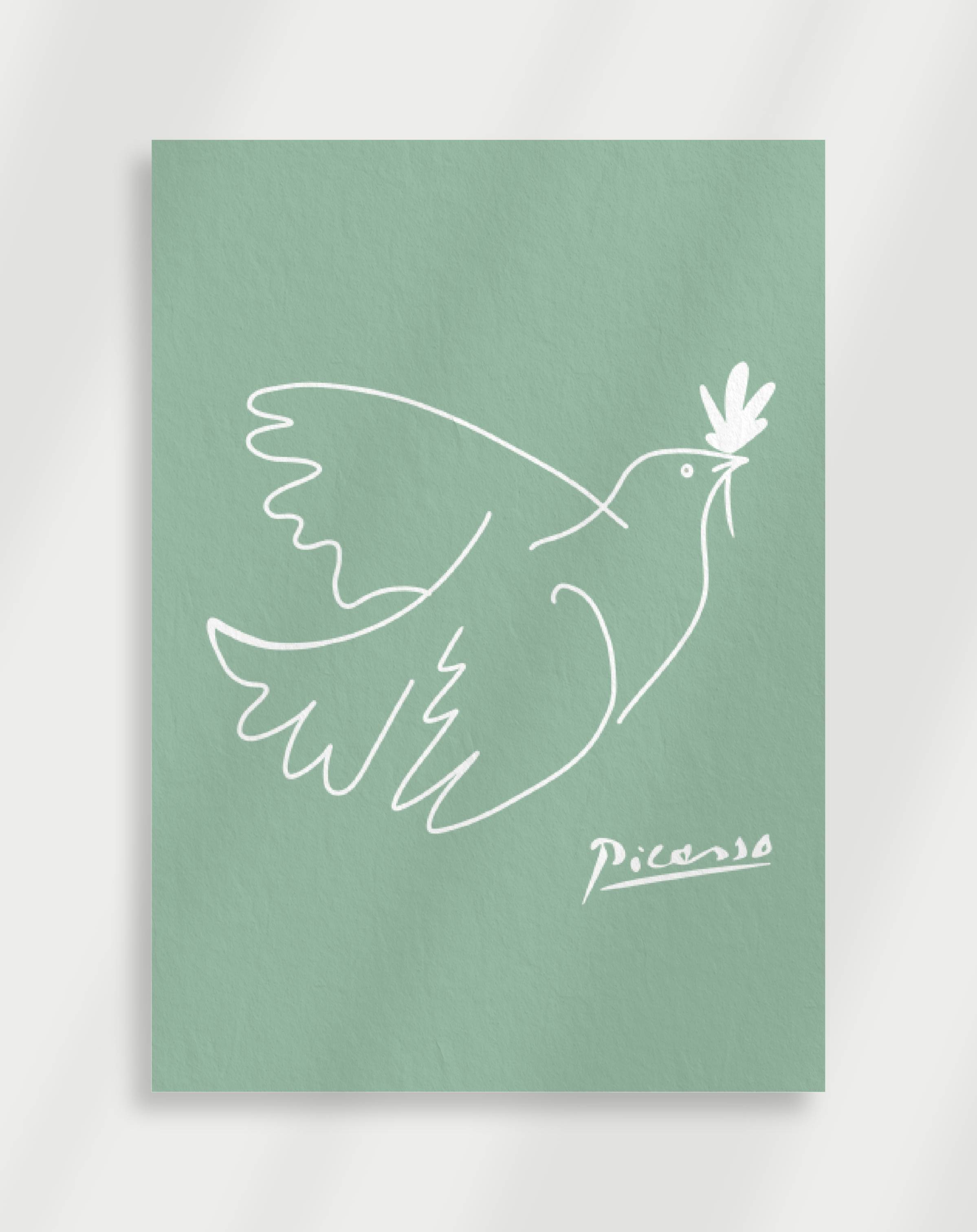 Picasso Green Bird Art Poster