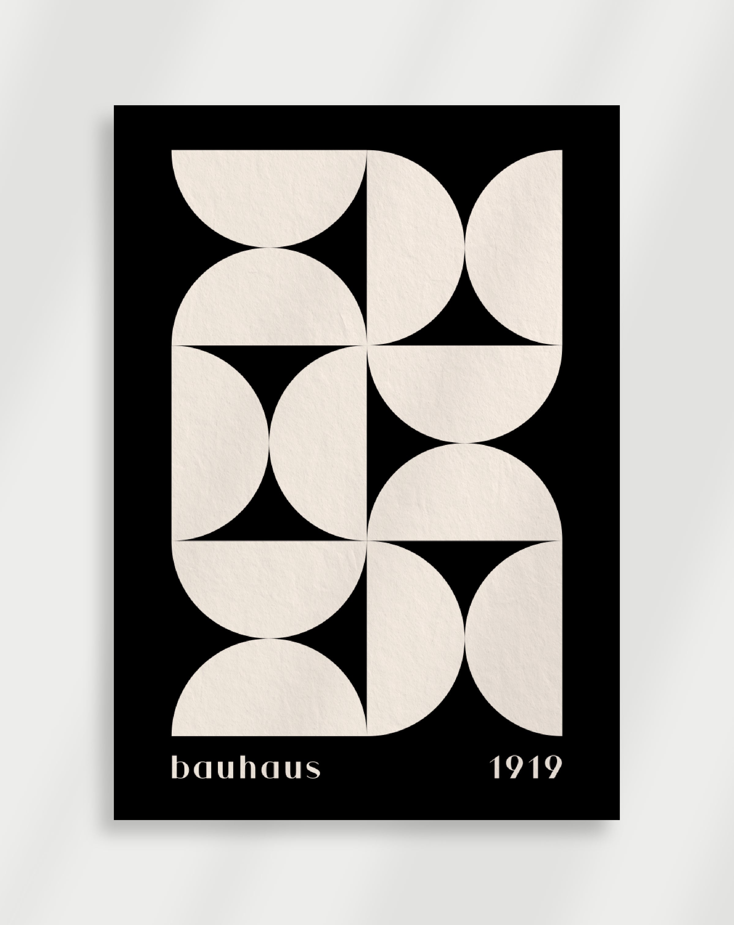 Bauhaus Sort Gitter Plakat