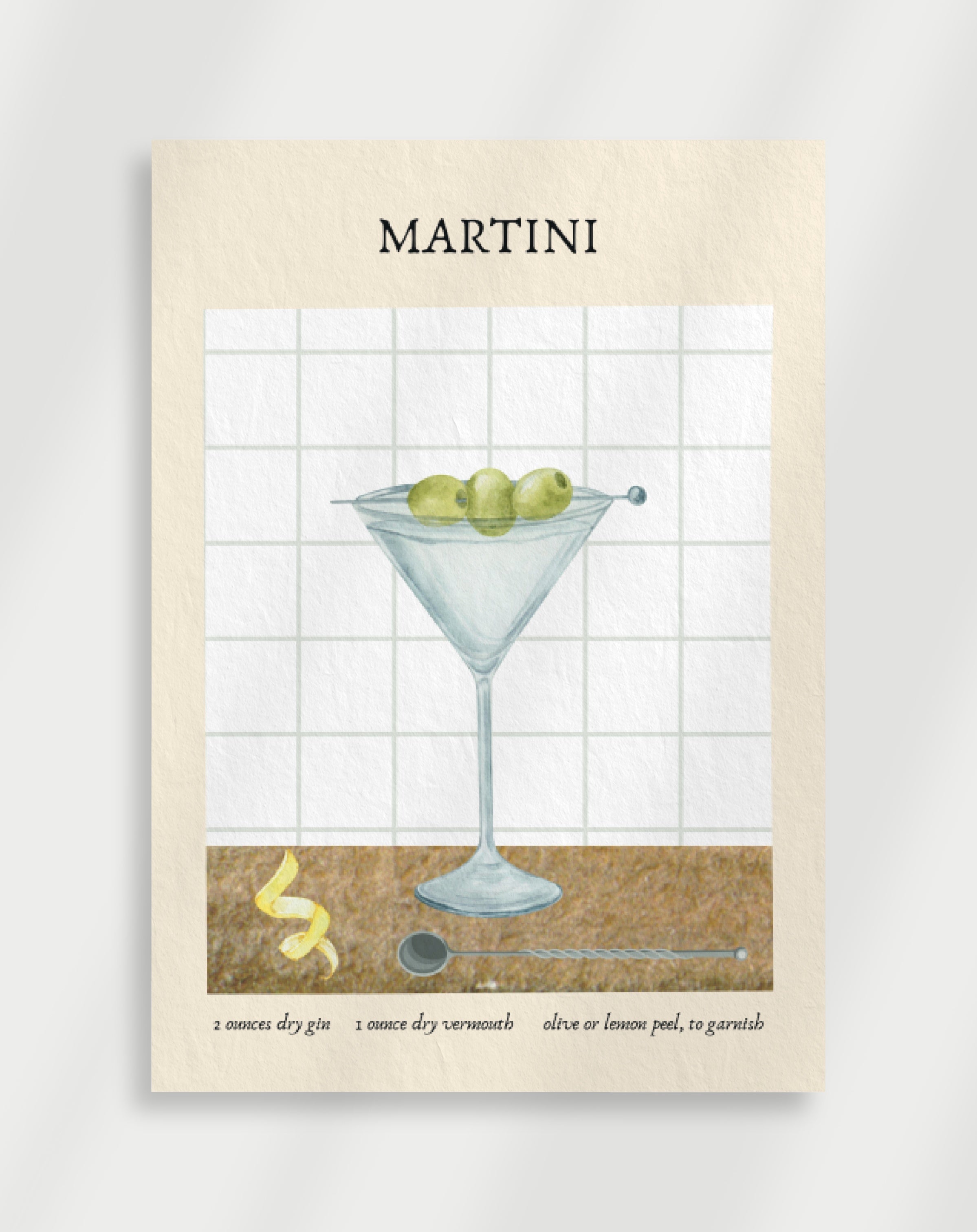 Martini Cocktail Poster