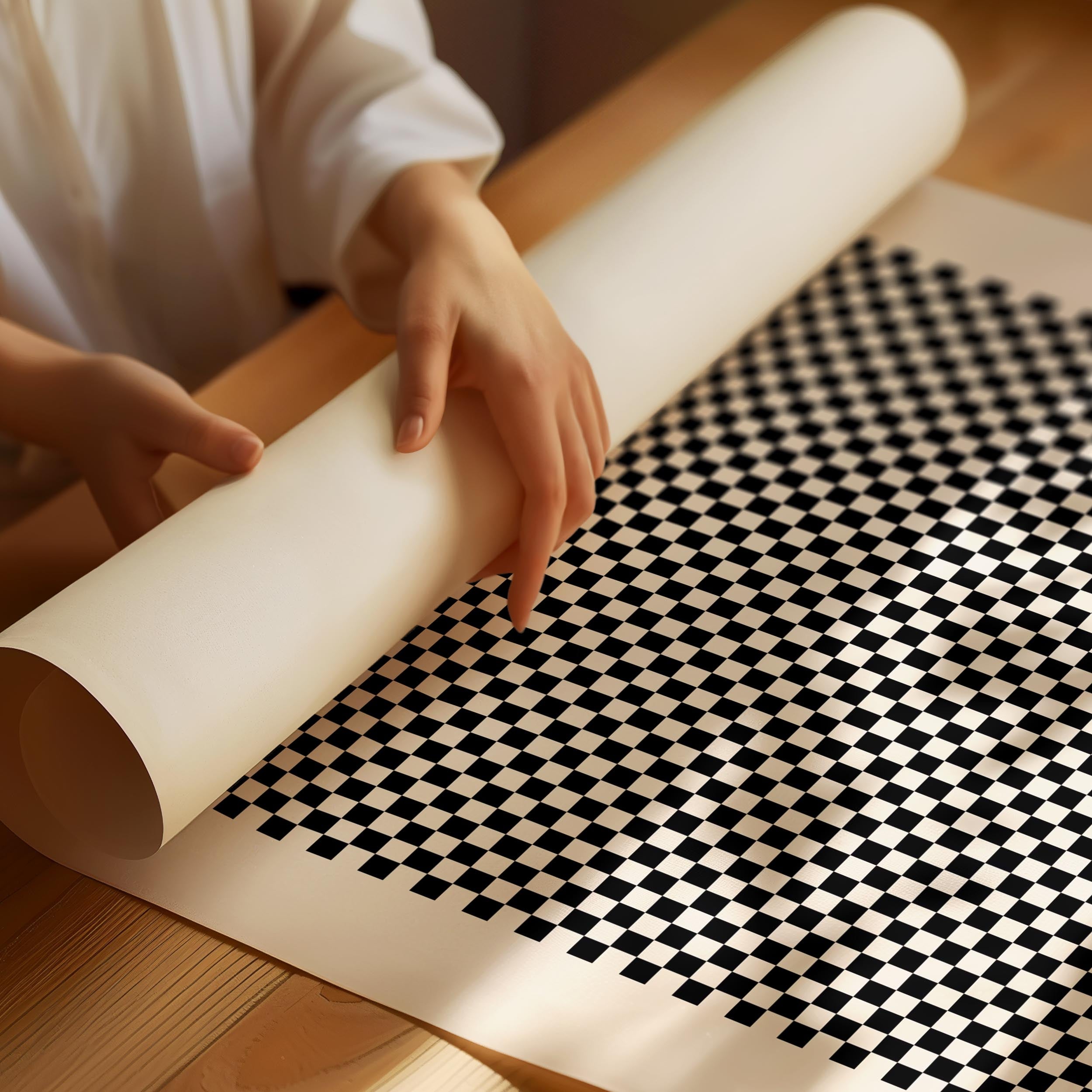 Minimal pattern poster with repeating abstract shapes in Kusama style