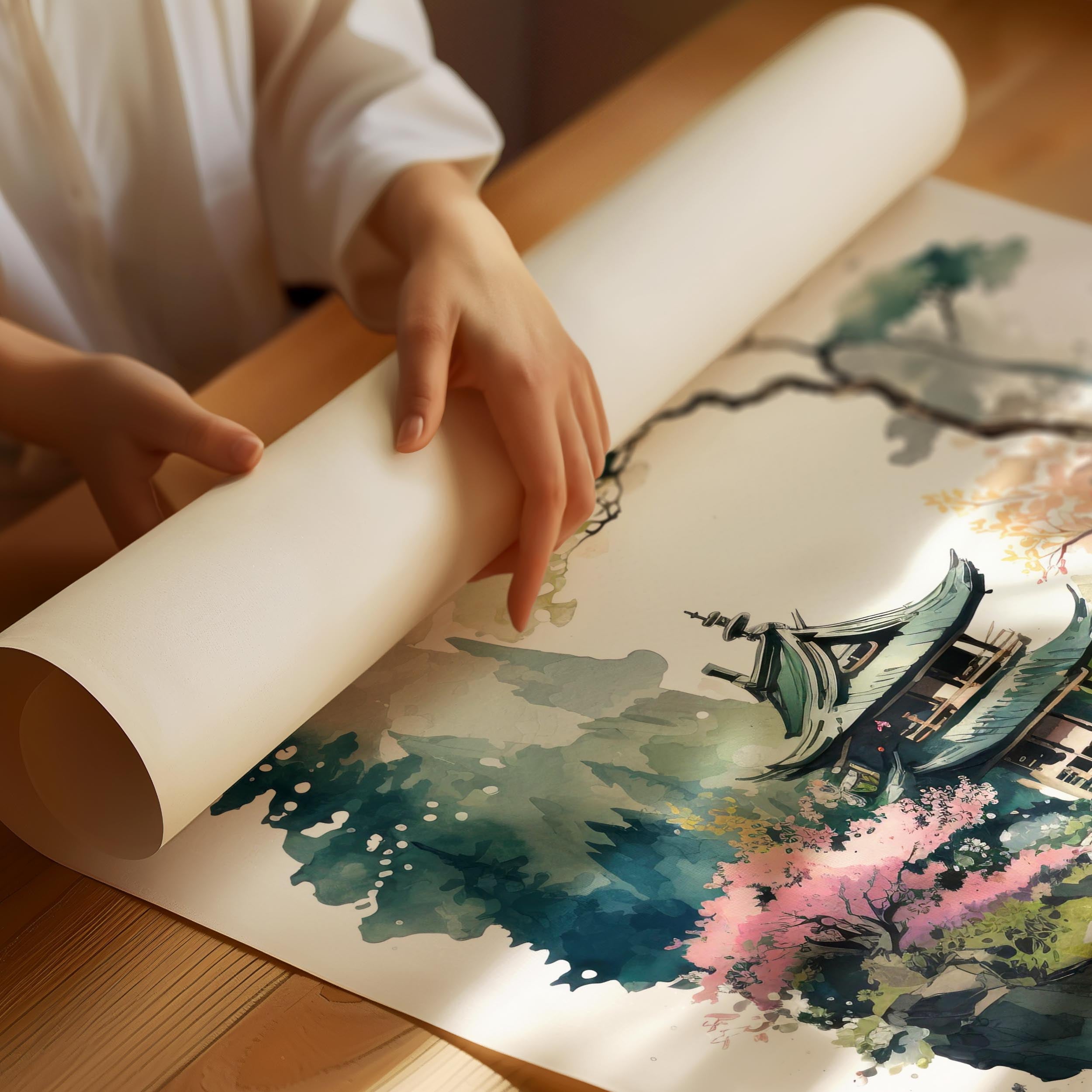 Minimal Japandi poster with soft tones and clean composition