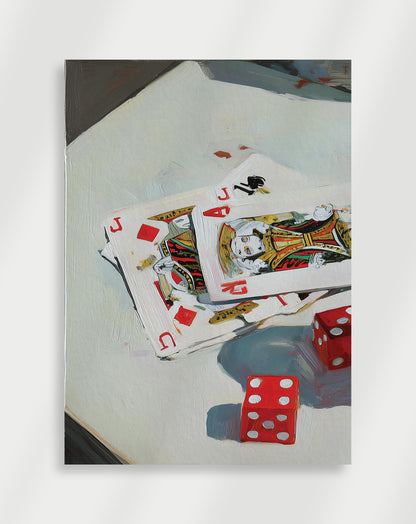 Playing cards and dice Poster