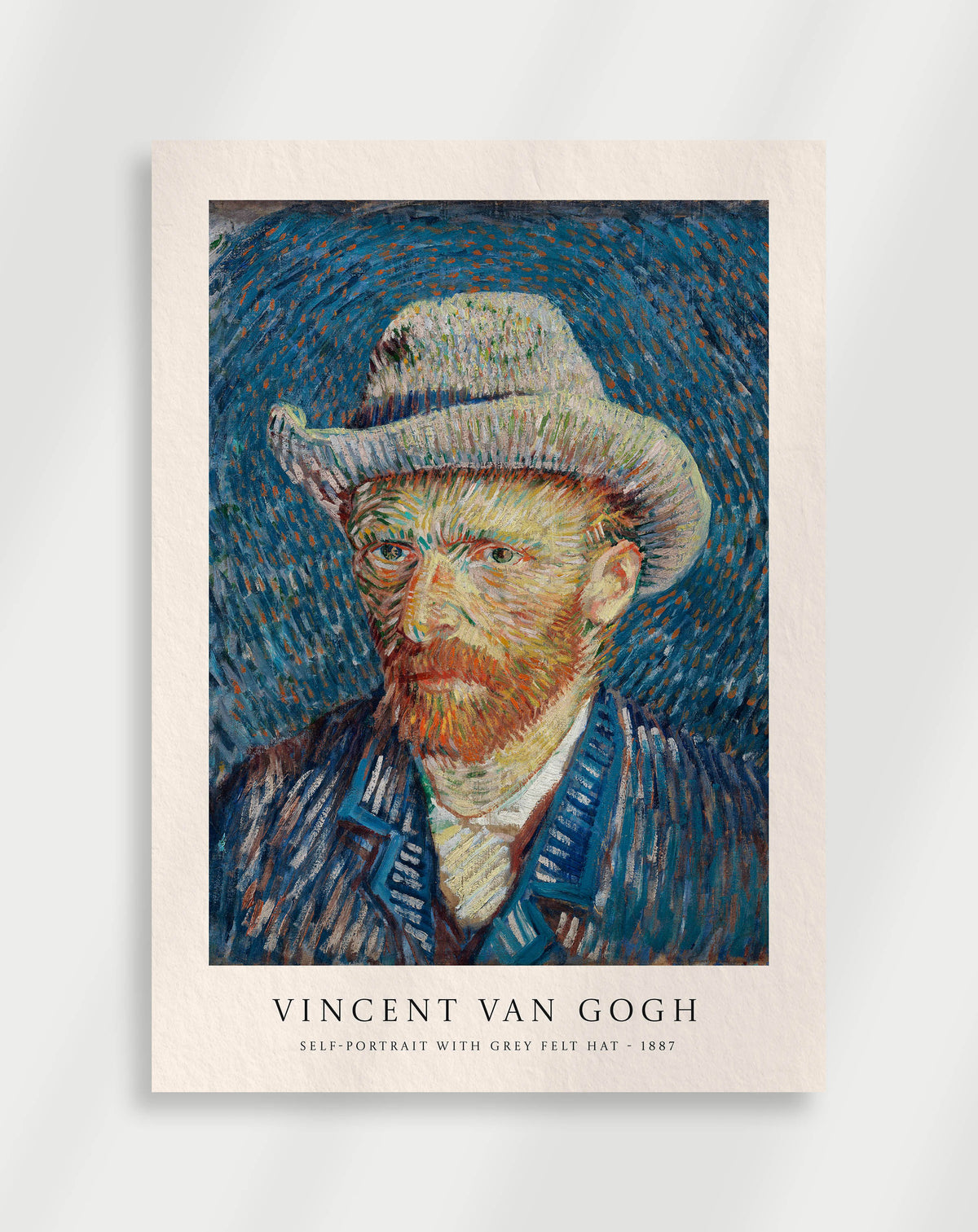 Expressive self-portrait with bold brushstrokes and intense gaze by Vincent van Gogh