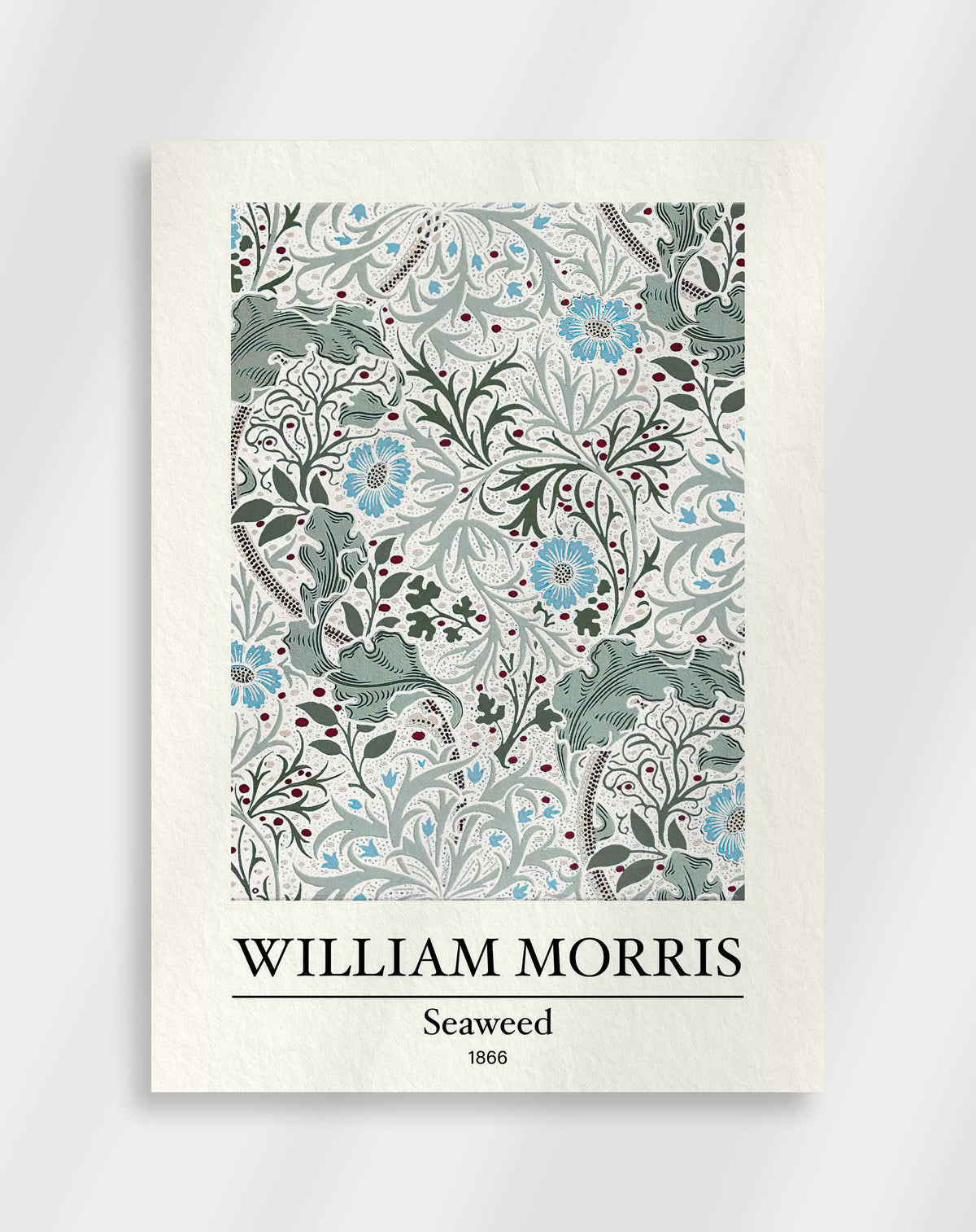 Organic seaweed botanical wall art with flowing natural forms by William Morris