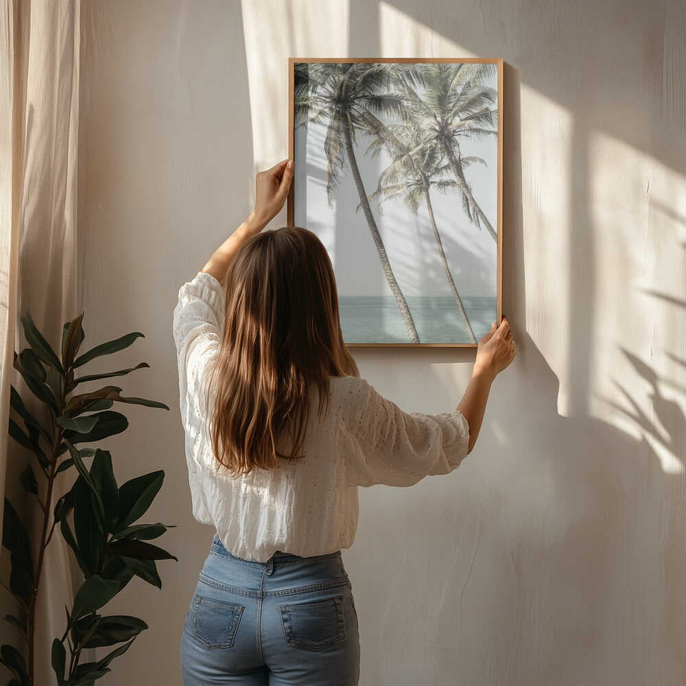 Ocean Breeze Palms Poster