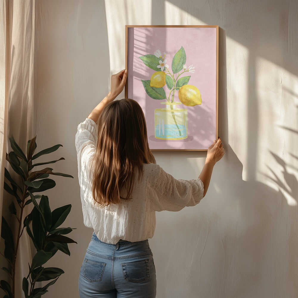 Citronbukett i vas poster