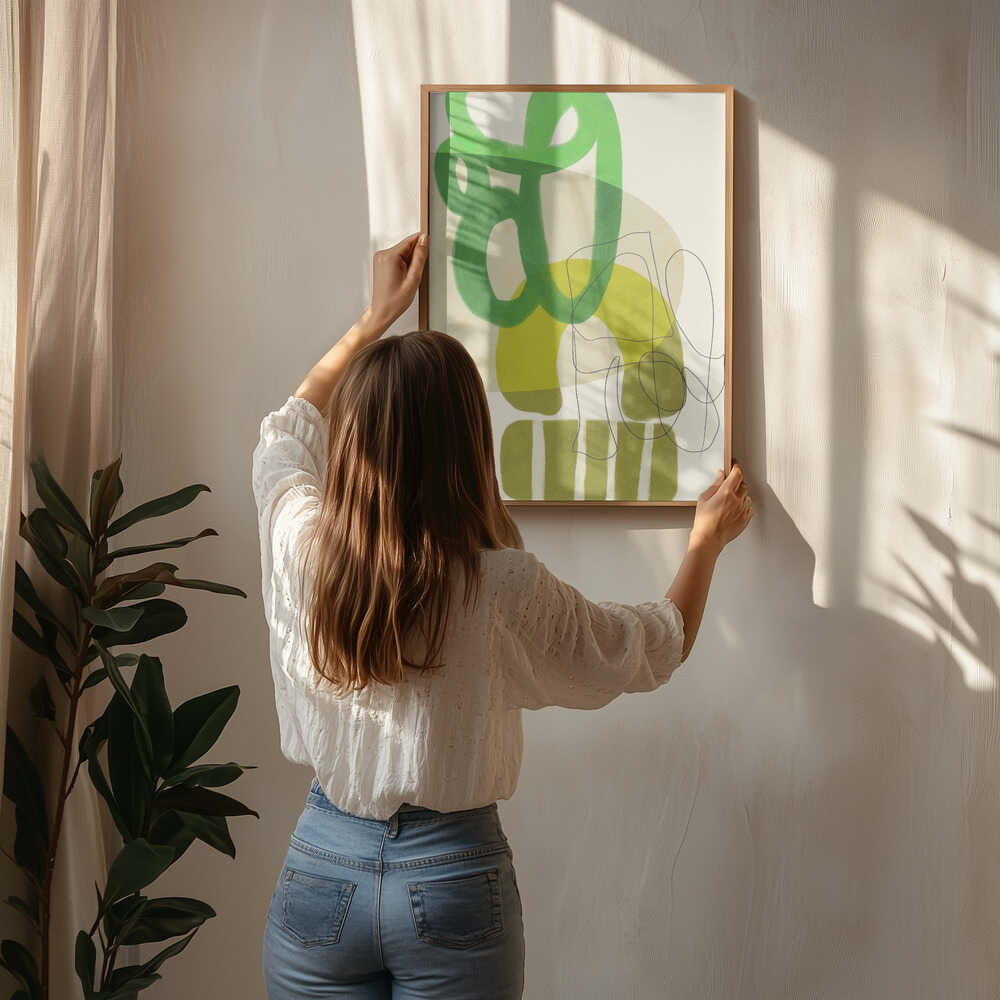 Malede linjer Grøn Brun 2 kopi plakat