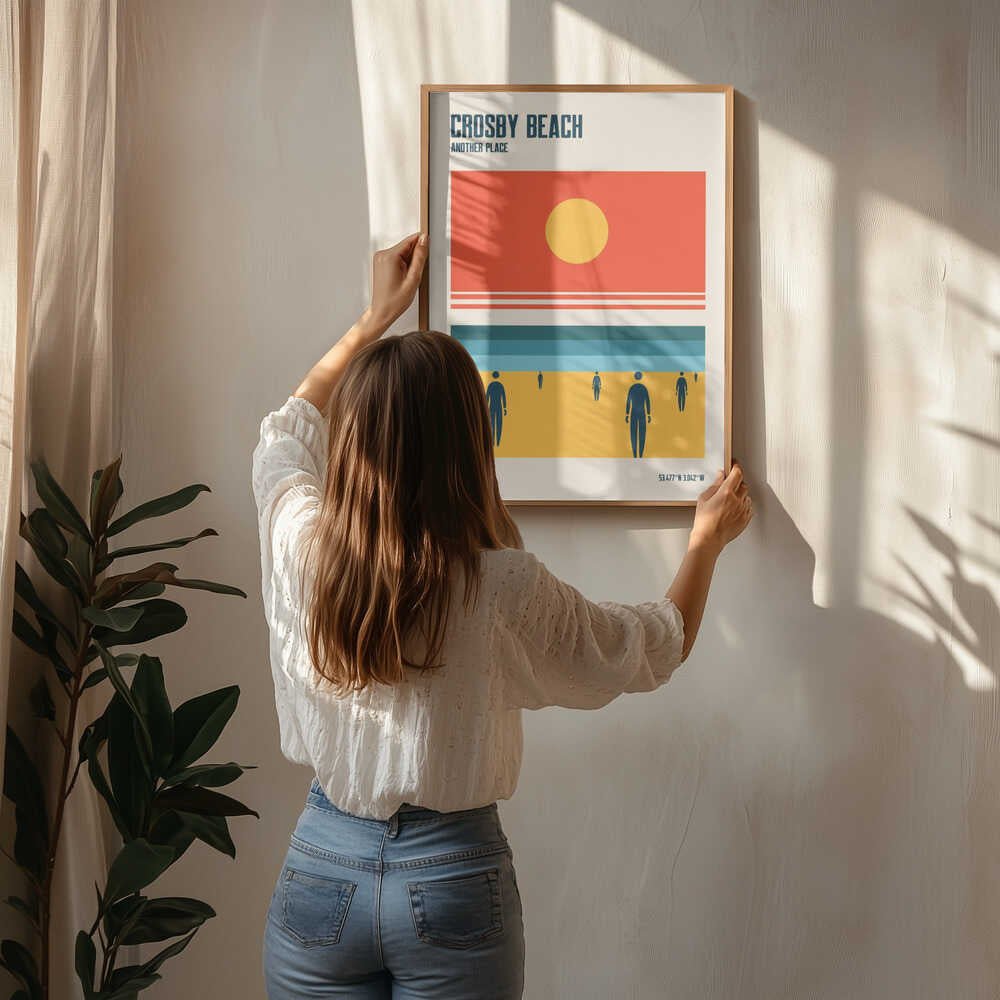 Crosby Beach Iron Men Liverpool Merseyside Poster