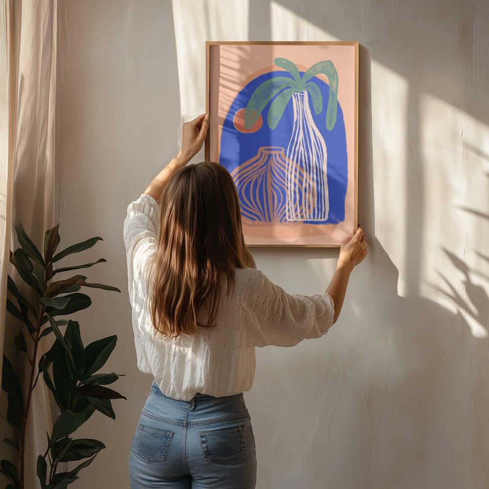 Blue Oasis Vases plakat