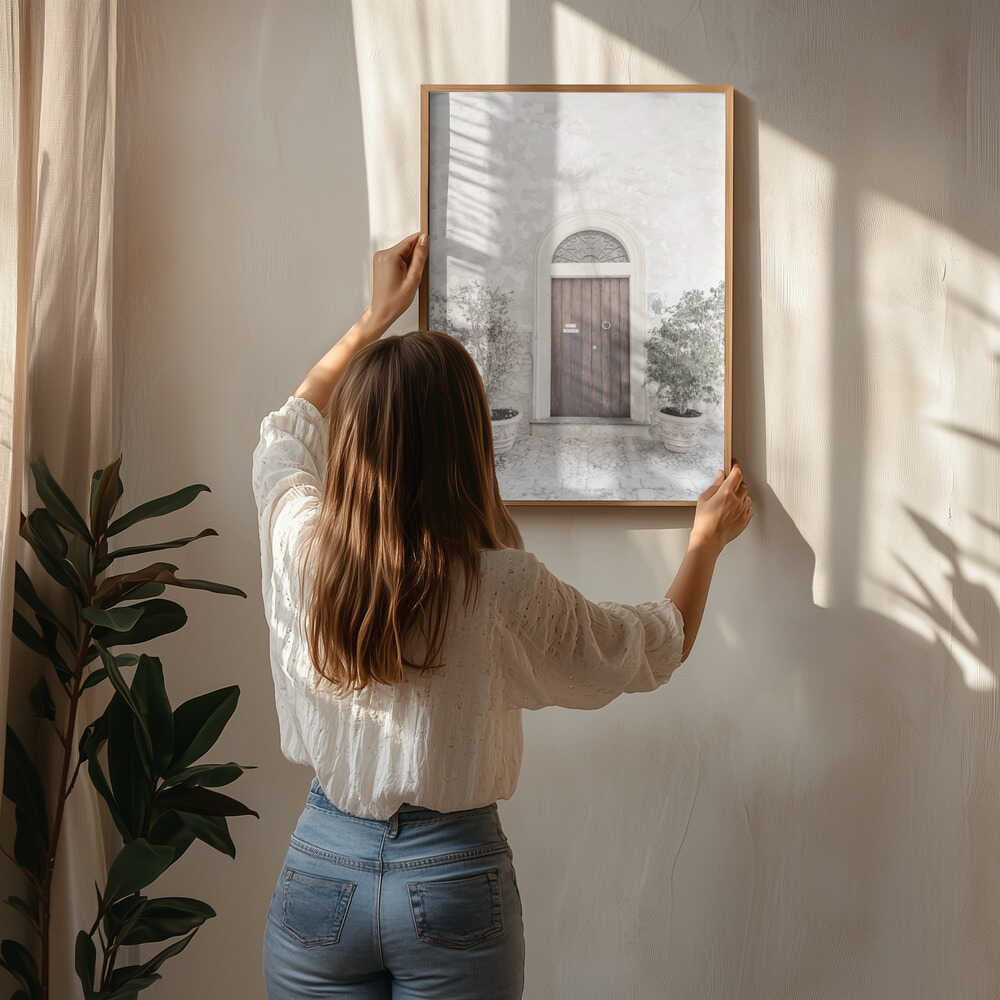 rustik välvd dörröppning Poster